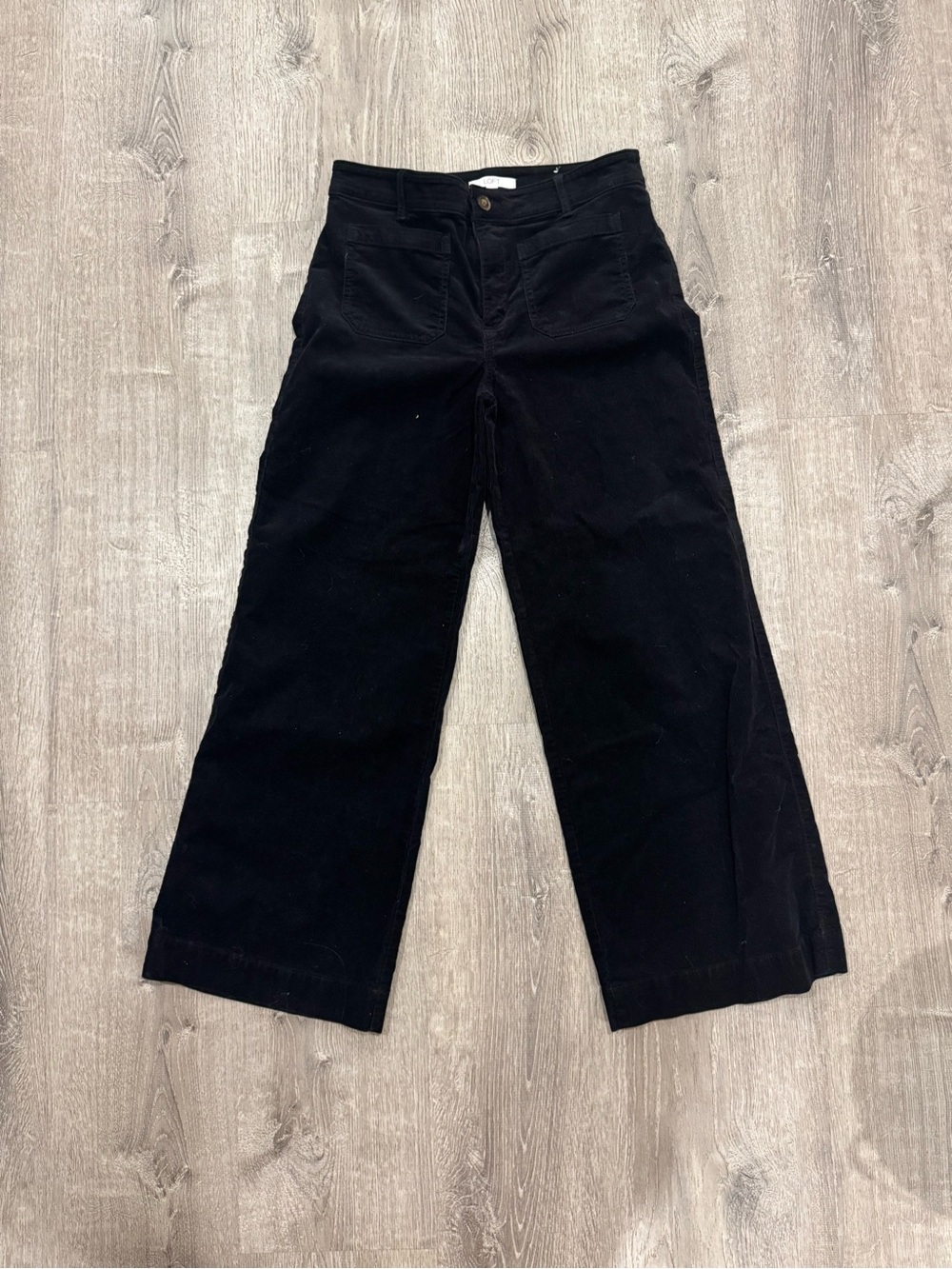 Loft Black Wide Leg Corduroy Pants